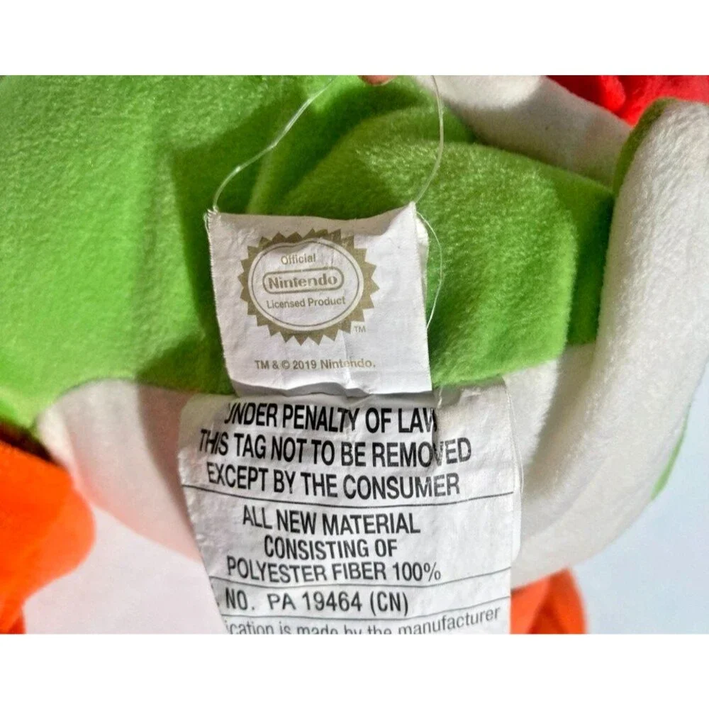 Super Mario Yoshi Plush Pillow 20” Stuffed Animal Nintendo Hidden Compartment